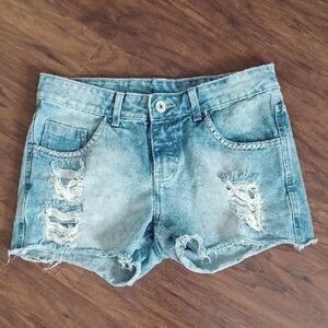 Red Life Clothing 100% Cotton Denim Cut Off Shorts Faded, Distressed W6